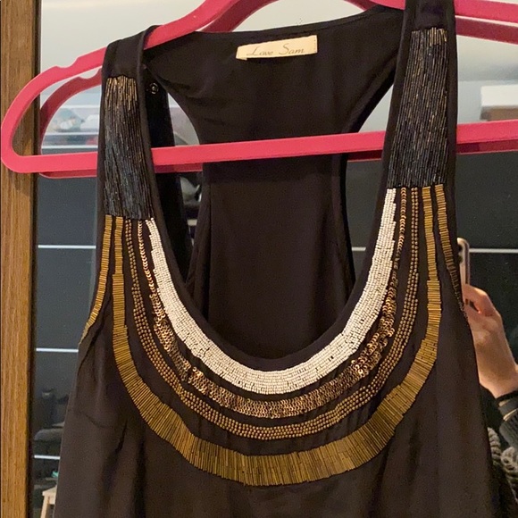 Love Sam beaded silk tank top - Picture 3 of 4